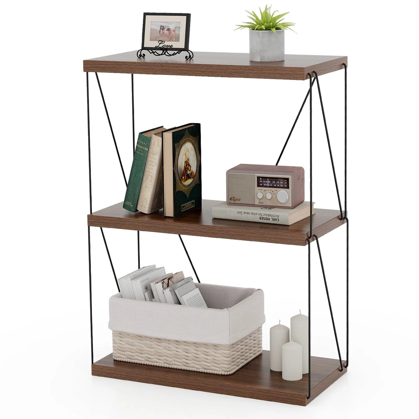2/3/4/5-Tier Multipurpose Display Rack with Metal Frame for Living Room Home Office