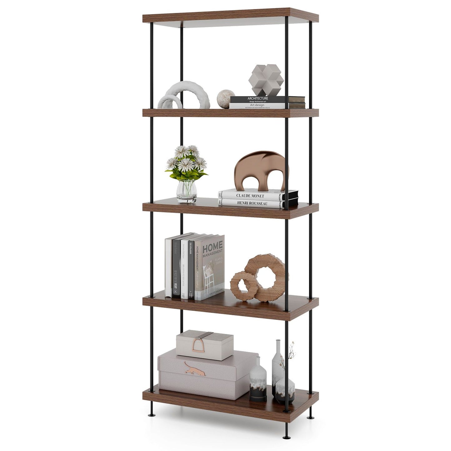 2/3/4/5-Tier Multipurpose Display Rack with Metal Frame for Living Room Home Office