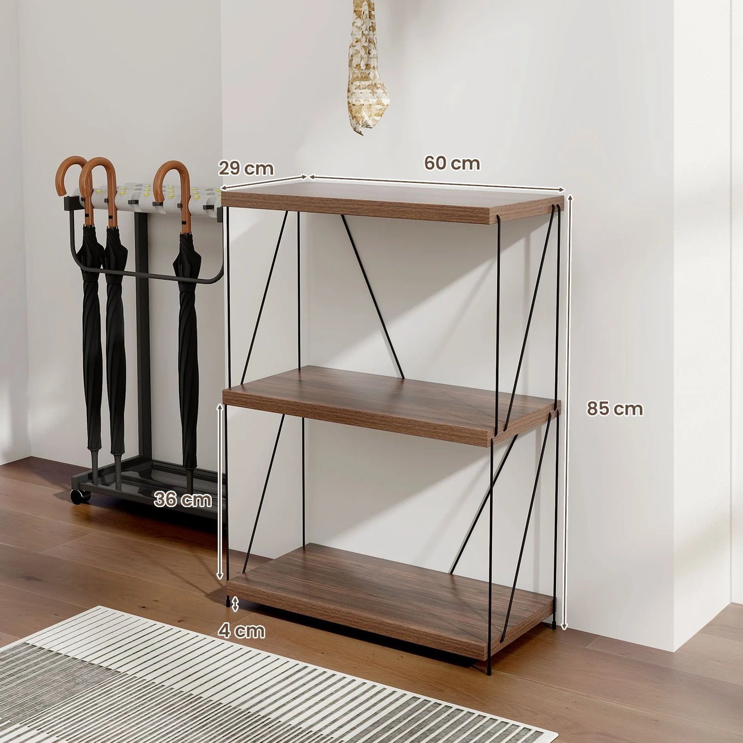 2/3/4/5-Tier Multipurpose Display Rack with Metal Frame for Living Room Home Office