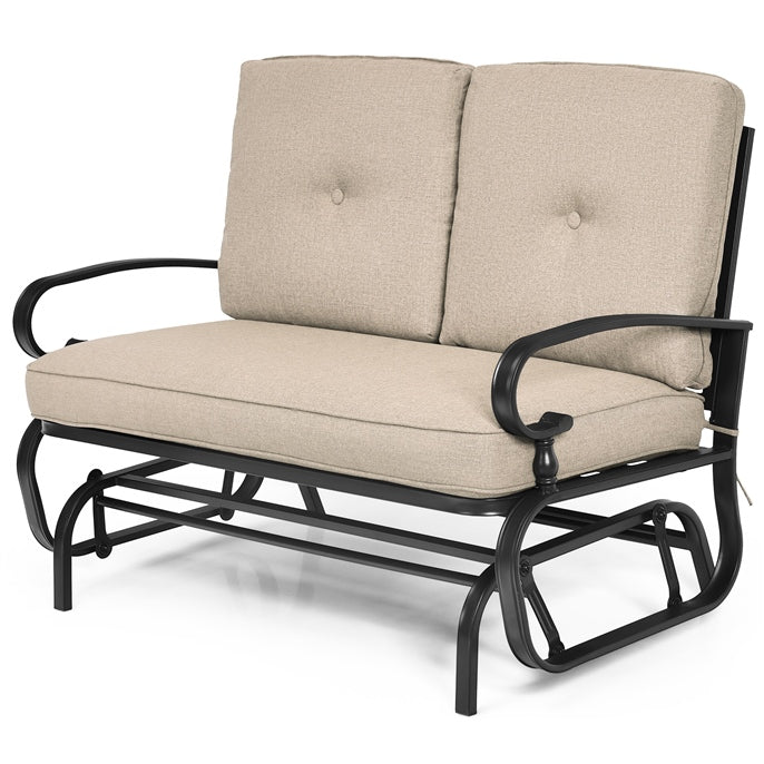 2 Person Outdoor Glider Bench with Cushions