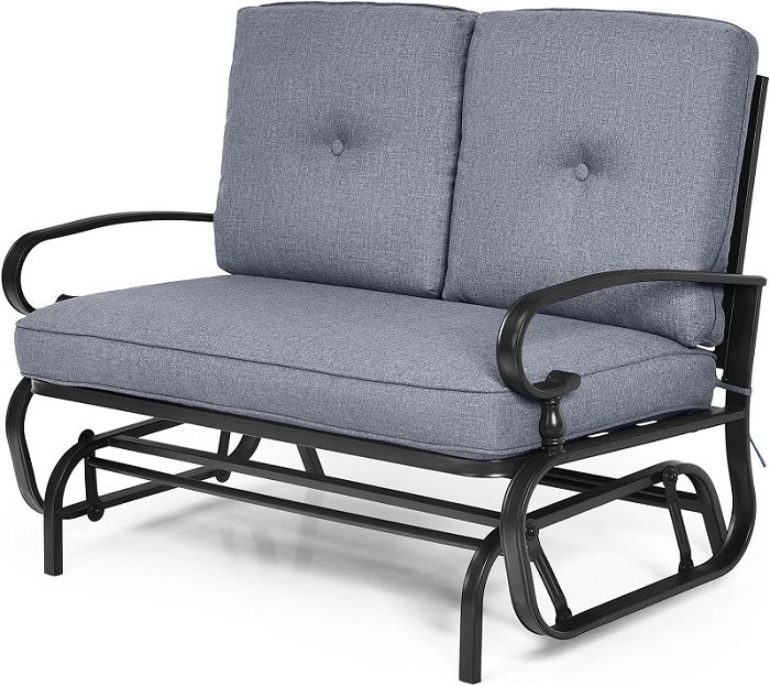 2 Person Outdoor Glider Bench with Cushions
