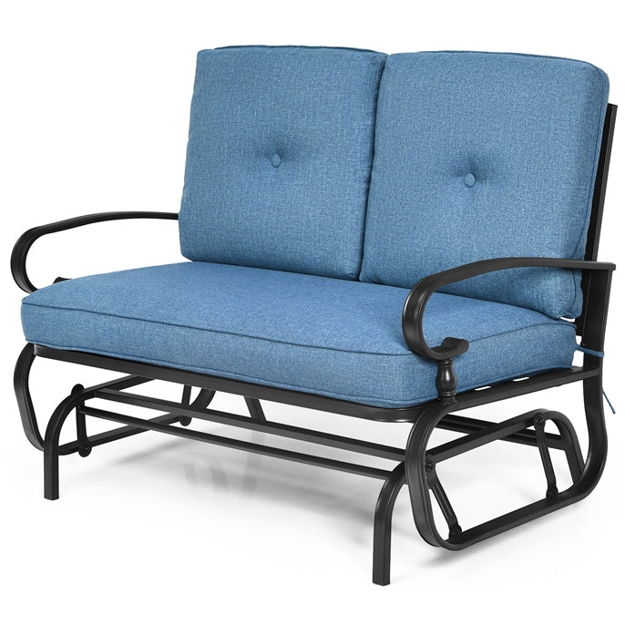2 Person Outdoor Glider Bench with Cushions