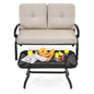 Garden Furniture Set with 2 Seat Cushioned Sofa and Coffee Table