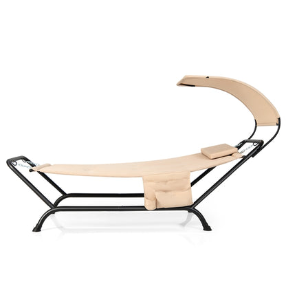 Outdoor Hammock with Stand Cushion and Canopy for Garden Lawn