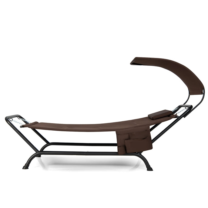 Outdoor Hammock with Stand Cushion and Canopy for Garden Lawn