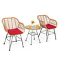 String Patio Bistro Set with Tempered Glass Table and 2 Chairs