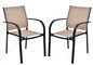 2 Pieces Outdoor Dining Chairs with Armrests and Breathable Fabric