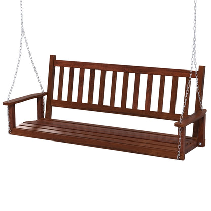 2/3 Person Wooden Outdoor Porch Swing with Adjustable Upper Chains