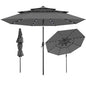 3M 3-Tier Heavy Duty 8-Ribs Solar Patio Umbrella with 32 LED Lights