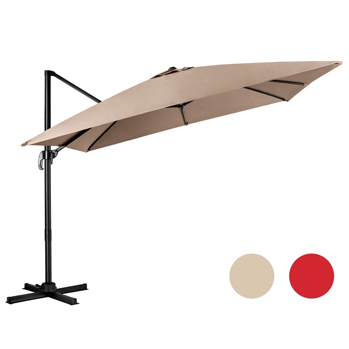 Patio Umbrella Square Offset with Cross Base and Tilt Adjustable
