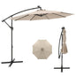 294 cm Solar Patio Offset Umbrella Cantilever Umbrella with 40 LED Lights