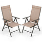 Patio Folding Dining Chairs Outdoor Sling Chairs with 7-Level Adjustable High Backrest
