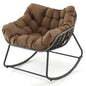 Oversized Patio Wicker Egg Chair with Thick and Removable Cushion