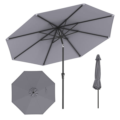 3M  Waterproof Garden Parasol with Tilt & Crank Handle