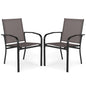 Giantex Garden Chairs Set of 2 Stackable Outdoor Dining Chairs with Breathable Backrest & Seat