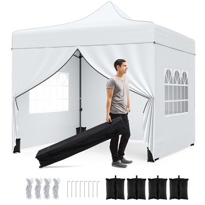 Pop up Gazebo, Outdoor Canopy Tent with 4 Removable Sidewall