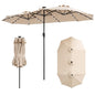 12 Heavy-Duty Ribs Extra Large Sun Umbrella with Lights & Crank Handle