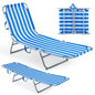 Foldable Sun Lounger Recliner with 4-Position Adjustable Backrest and Footrest