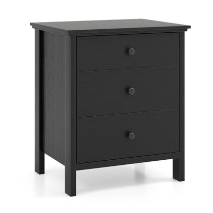 Nightstand with 3 Drawer for Bedroom Compact Storage Chest