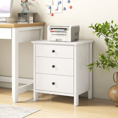Nightstand with 3 Drawer for Bedroom Compact Storage Chest