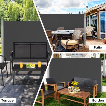300 x 160 cm Patio Retractable Folding Side Awning with Handle