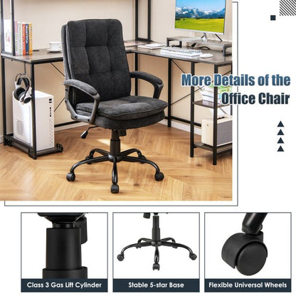 Height-adjustable Office Chair with Rocking Function and Armrest