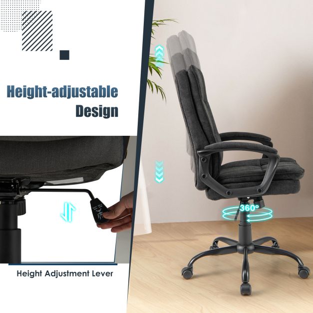 Height-adjustable Office Chair with Rocking Function and Armrest