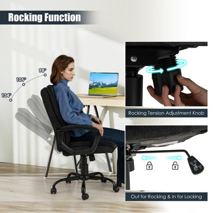 Height-adjustable Office Chair with Rocking Function and Armrest