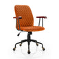 Velvet Office Chair, Ergonomic Swivel Computer Desk Chair with Rubber Wood Armrests