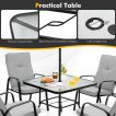 5-Piece Outdoor Dining Set with Removable Cushions