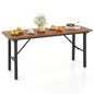 Outdoor Dining Table for 4 Foldable Narrow Patio Dining Table