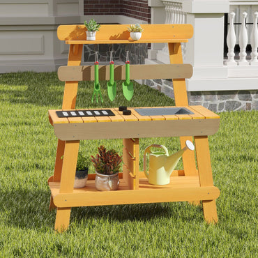 Outdoor Mud Kitchen for Kids Toddler Wood Pretend Play Kitchen