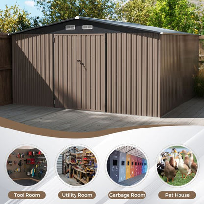 Outdoor Storage Shed Large Utility Tool House with 4 Air Vents