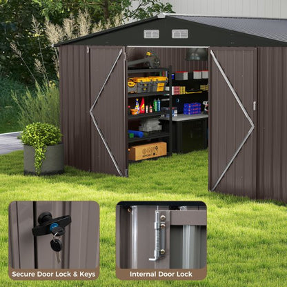 Outdoor Storage Shed Large Utility Tool House with 4 Air Vents