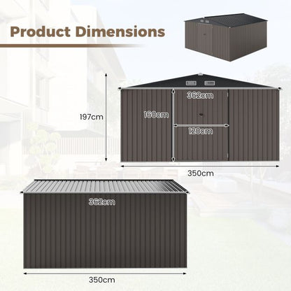 Outdoor Storage Shed Large Utility Tool House with 4 Air Vents