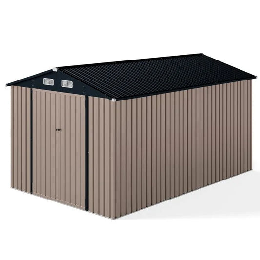 Outdoor Storage Shed Large Utility Tool House with Top Sloping Design