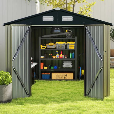 Outdoor Storage Shed Large Utility Tool House with Top Sloping Design