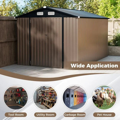 Outdoor Storage Shed Large Utility Tool House with Top Sloping Design
