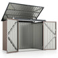 6 x 3 FT Garden Storage Shed, Galvanized Metal Trash Can Garden Shed with Top Flip Cover
