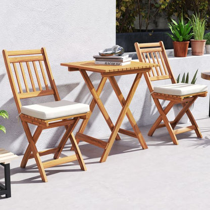 3 Pieces Outdoor Acacia Wood Bistro Set