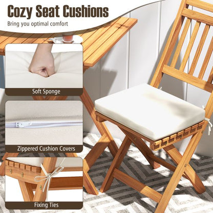 3 Pieces Outdoor Acacia Wood Bistro Set