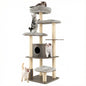 179 cm Tall Wooden Cat Tree with Sisal Scratching Posts