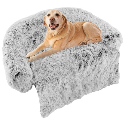 Fluffy Dog Mat Couch Cover Protector with Detachable Washable Cover and Anti-slip Bottom