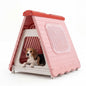 Folding Plastic Dog House with Lockable Flap Door Waterproof Pet Shelter