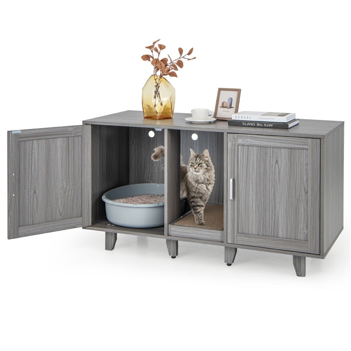 Cat Litter Box Enclosure with Scratching Board