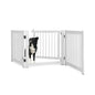Freestanding Foldable Wooden Pet Gate with 360°Hinges and Lockable Door