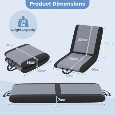 Padded Stadium Seat with Back Support and 6 Reclining Positions