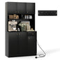6 Door Buffet Pantry Storage Cabinet with Outlets