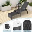 Patio Chaise Lounge with 5-Level Adjustable Backrest
