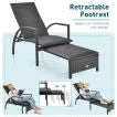 Patio Chaise Lounge with 5-Level Adjustable Backrest